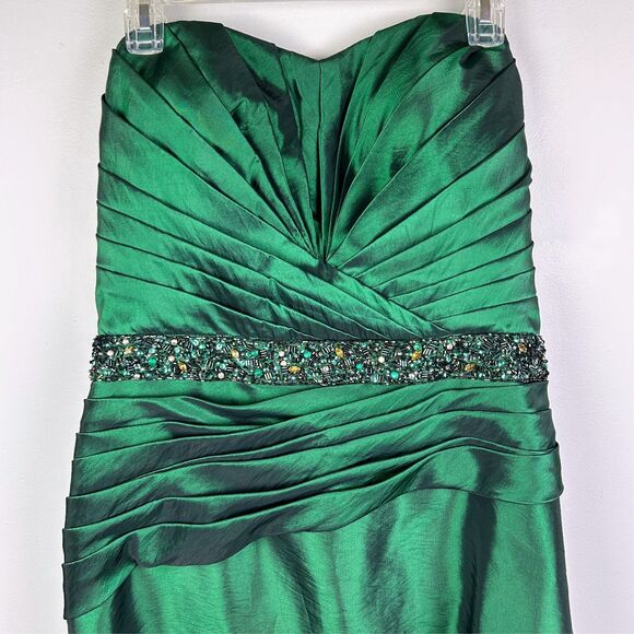 Alyce Designs Strapless Formal Prom Dress Sweetheart Beaded Gown Emerald Green - Picture 2 of 16
